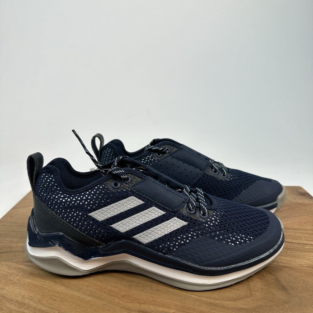New Big Kids Adidas Speed Trainer 3.0 Navy Baseball Sneakers Shoes Size 4 M